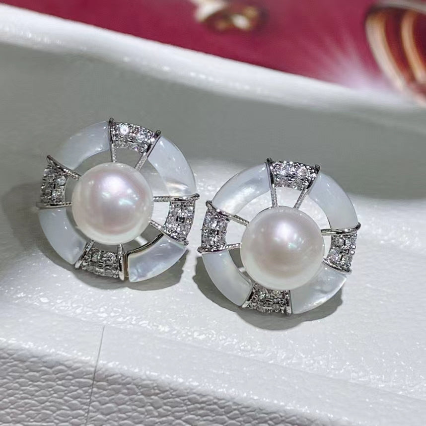 AAA1004 Freshwater pearl earrings  for festival party daily with verification Mather's day Christmas day Valentine's Day Gift