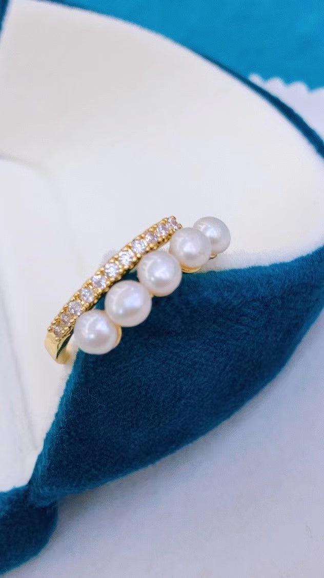 AAA1005 Freshwater pearl ring  for festival party daily with verification Mather's day Christmas day Valentine's Day Gift