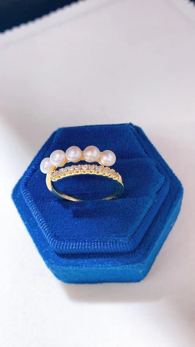 AAA1005 Freshwater pearl ring  for festival party daily with verification Mather's day Christmas day Valentine's Day Gift