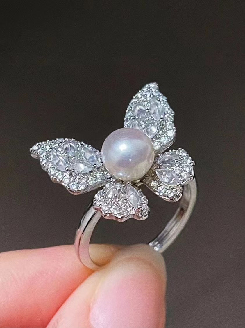 AAA1005 Freshwater pearl ring  for festival party daily with verification Mather's day Christmas day Valentine's Day Gift