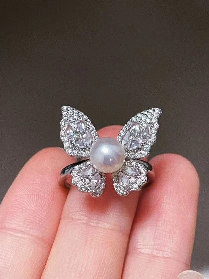 AAA1005 Freshwater pearl ring  for festival party daily with verification Mather's day Christmas day Valentine's Day Gift