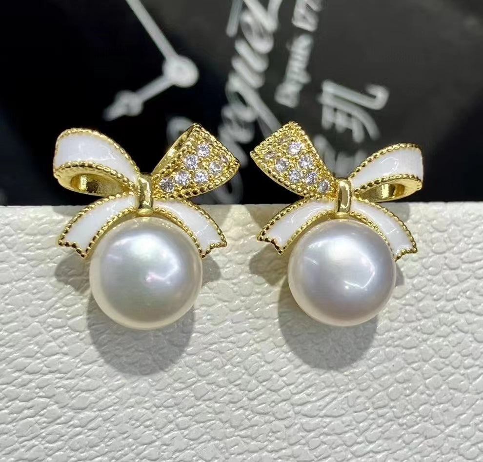 AAA1007 Freshwater pearl earrings 0.47 inch diameter pearl for festival party daily with verification Mather's day Christmas day Valentine's Day Gift