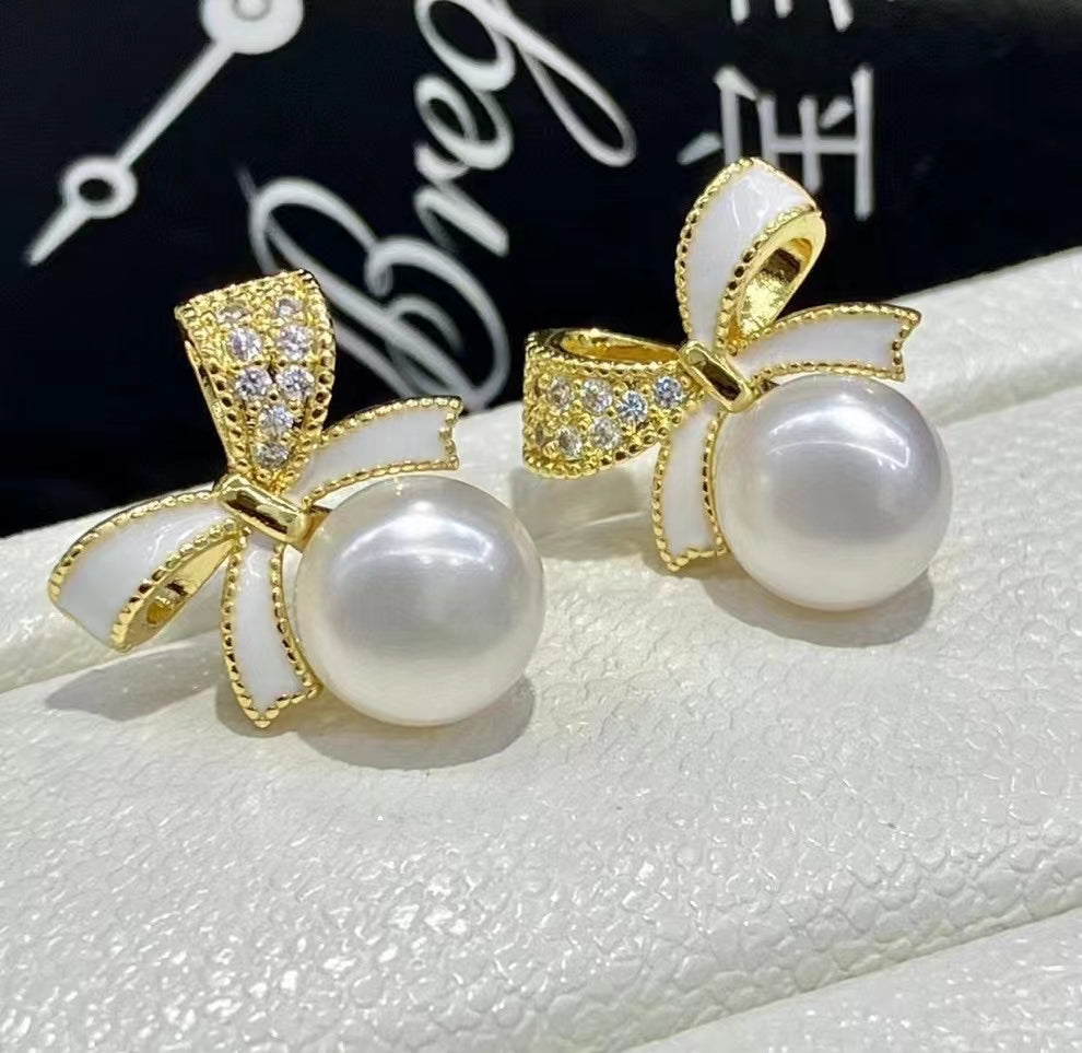 AAA1007 Freshwater pearl earrings 0.47 inch diameter pearl for festival party daily with verification Mather's day Christmas day Valentine's Day Gift