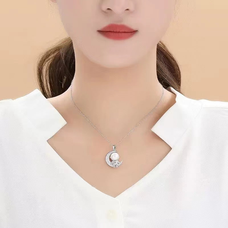 AAA2712 Freshwater Pearl  Necklace for women Love Heart festival party daily with verification Mather's day Christmas day Valentine's Day Gift