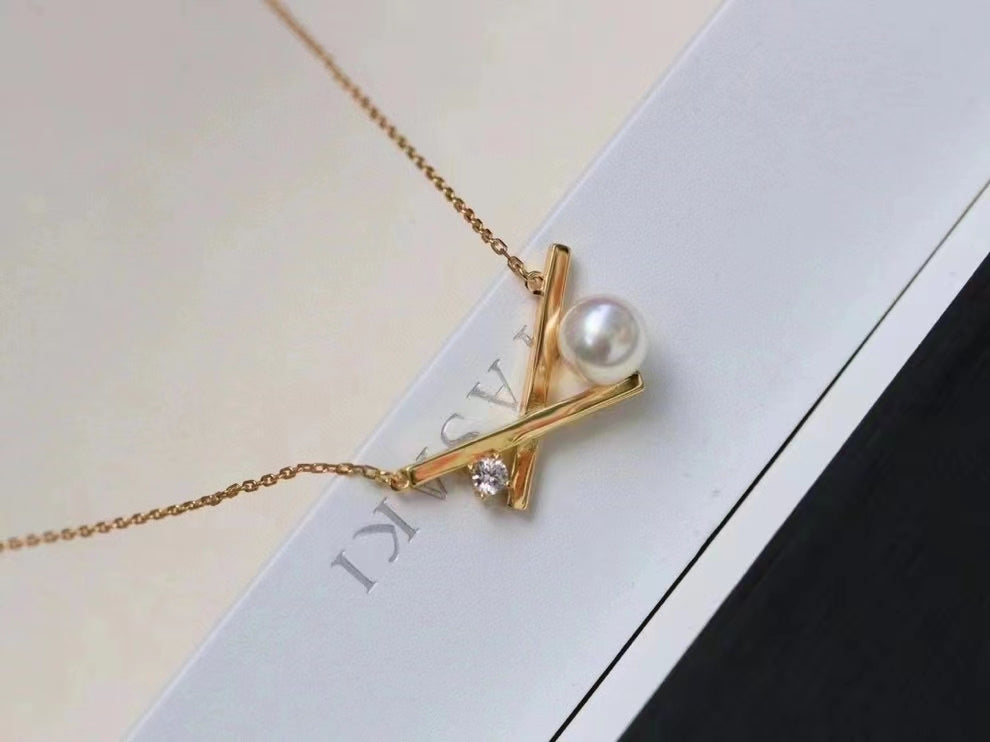 AAA2721 Freshwater Pearl Crystal Necklace for women Love Heart festival party daily with verification Mather's day Christmas day Valentine's Day Gift