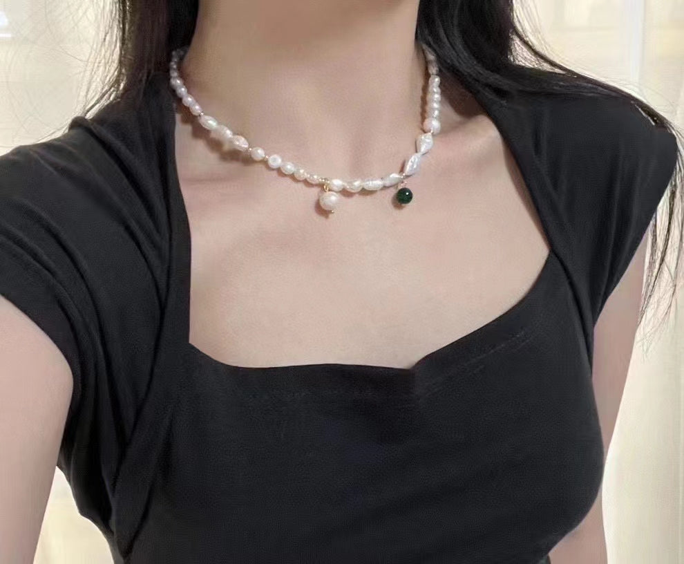 AAA2719 Freshwater Pearl Necklace for women Love Heart festival party daily with verification Mather's day Christmas day Valentine's Day Gift