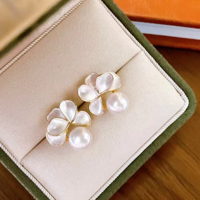 AAA2402 Freshwater Pearl Vivid Flower Earrings for festival party daily with verification Mather's day Christmas day Valentine's Day Gift