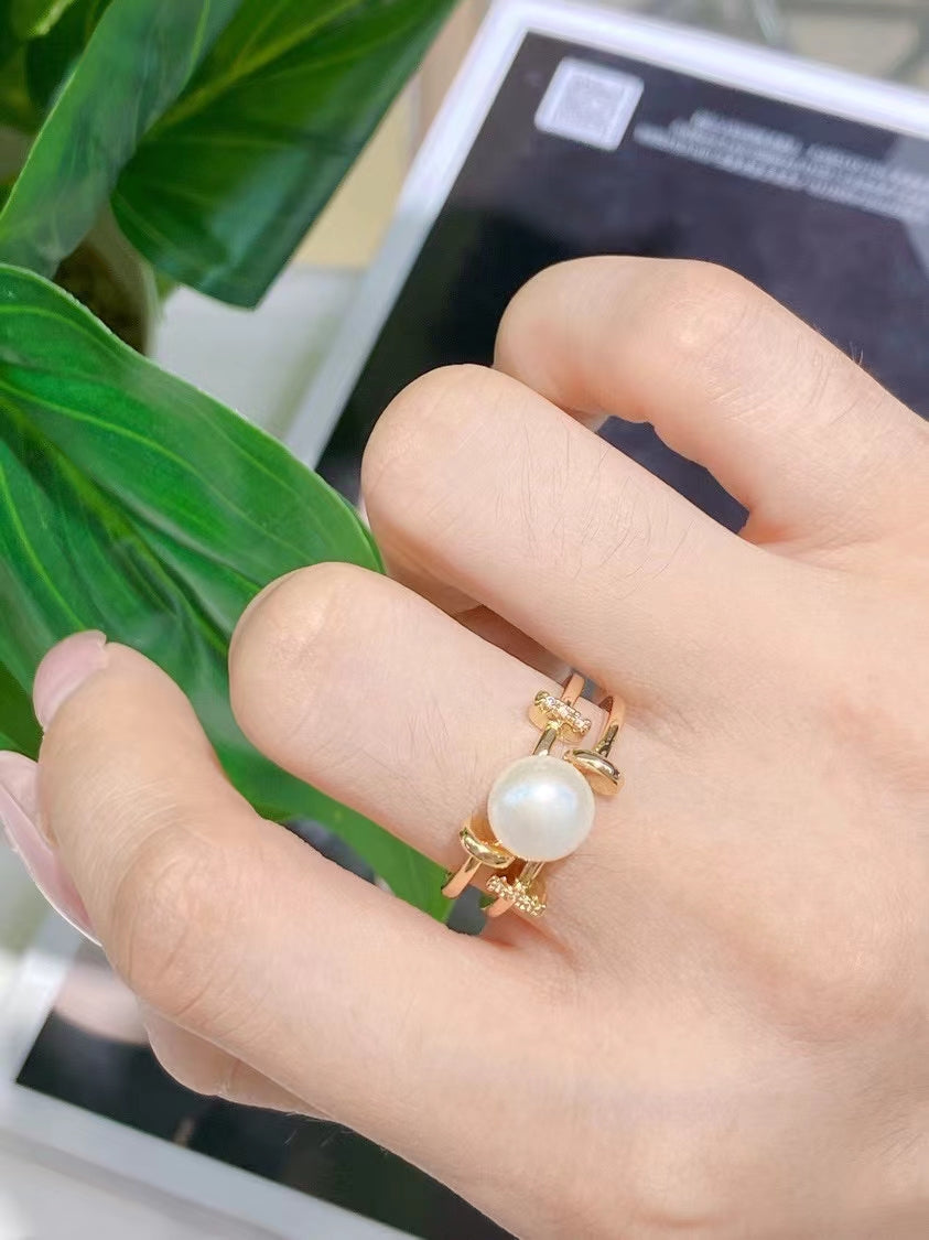 AAA2004 Freshwater pearl rings for festival party daily with verification Mather's day Christmas day Valentine's Day Gift