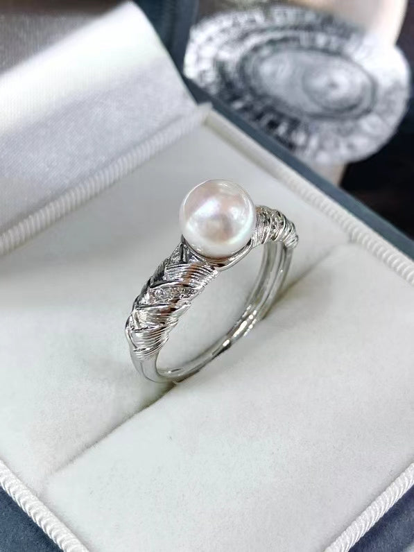 AAA2007 Freshwater pearl rings for festival party daily with verification Mather's day Christmas day Valentine's Day Gift