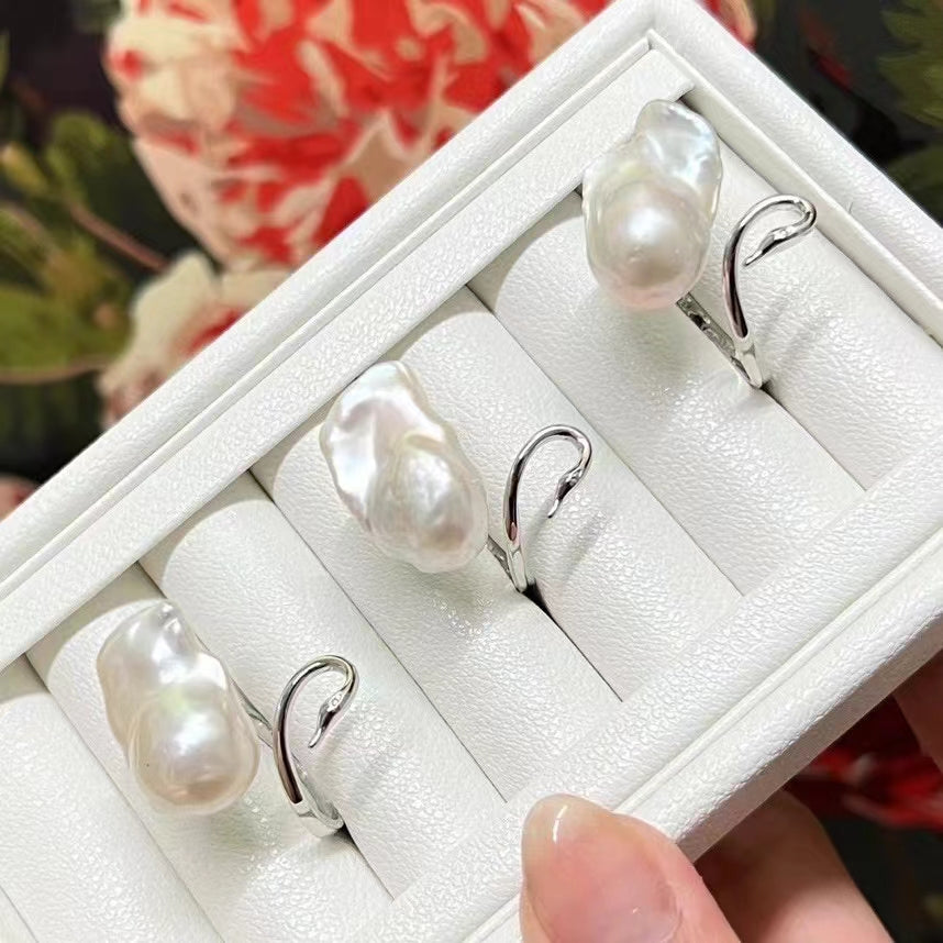 AAA2003 Freshwater pearl Baroque rings for festival party daily with verification Mather's day Christmas day Valentine's Day Gift