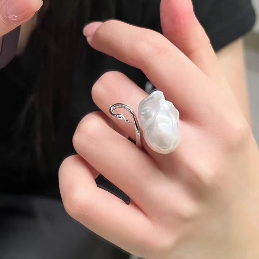 AAA2003 Freshwater pearl Baroque rings for festival party daily with verification Mather's day Christmas day Valentine's Day Gift