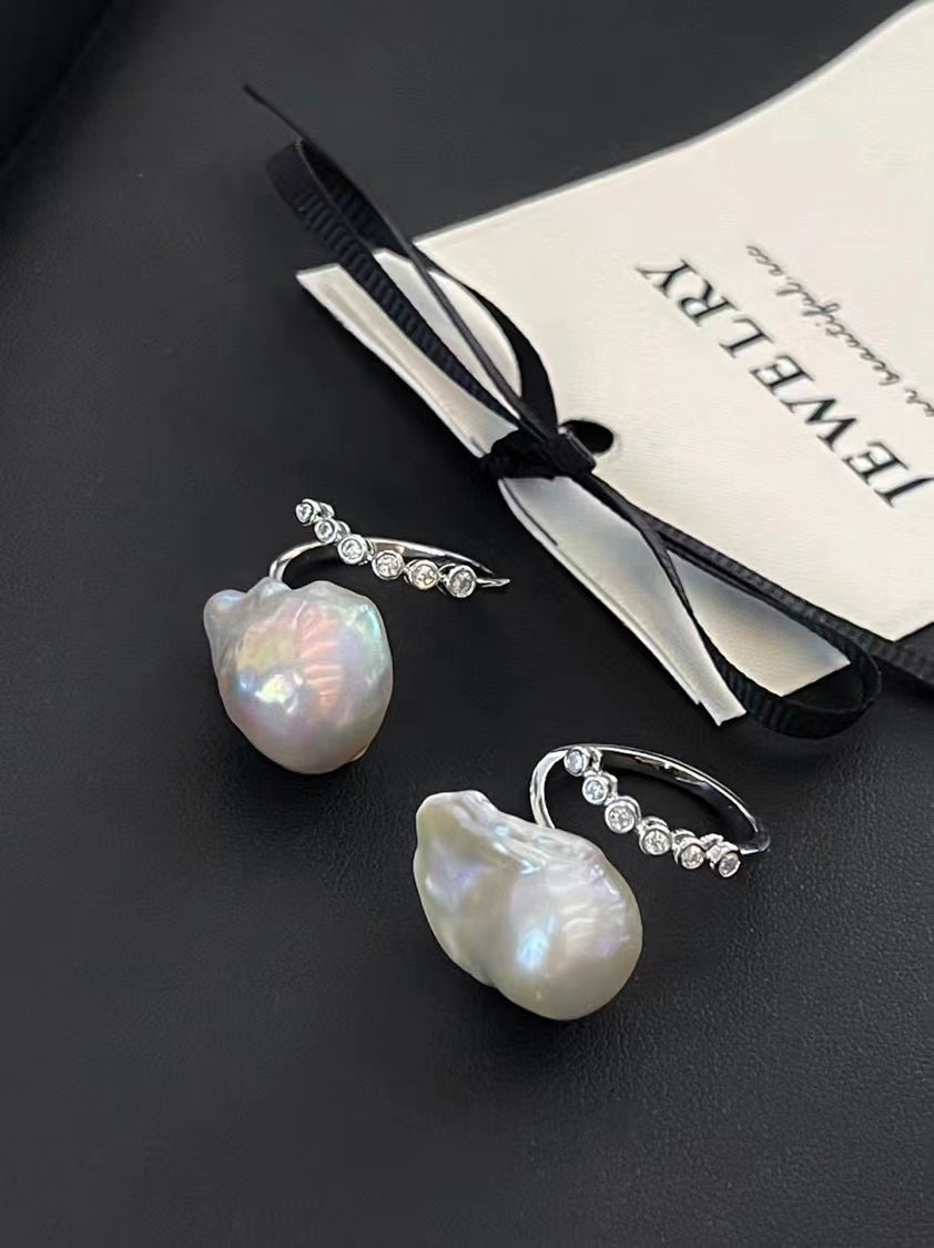 AAA2003 Freshwater pearl Baroque rings for festival party daily with verification Mather's day Christmas day Valentine's Day Gift