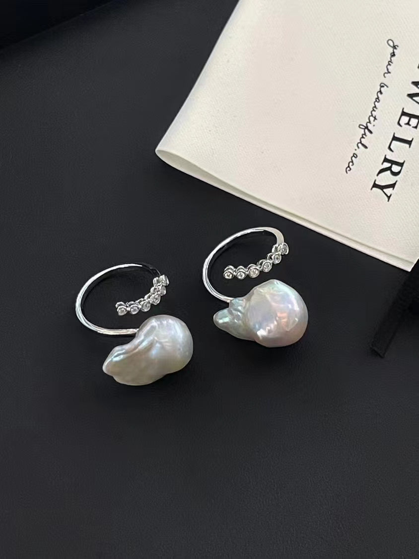 AAA2003 Freshwater pearl Baroque rings for festival party daily with verification Mather's day Christmas day Valentine's Day Gift