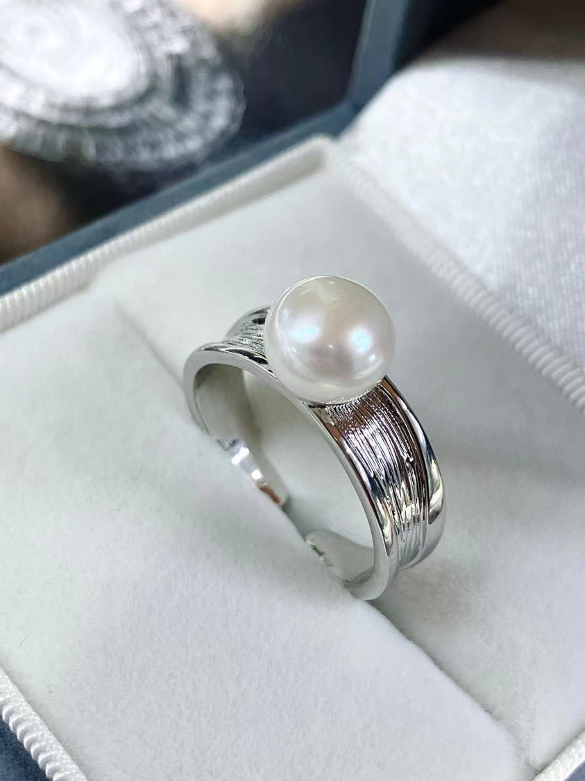 AAA2008 Freshwater pearl rings for festival party daily with verification Mather's day Christmas day Valentine's Day Gift