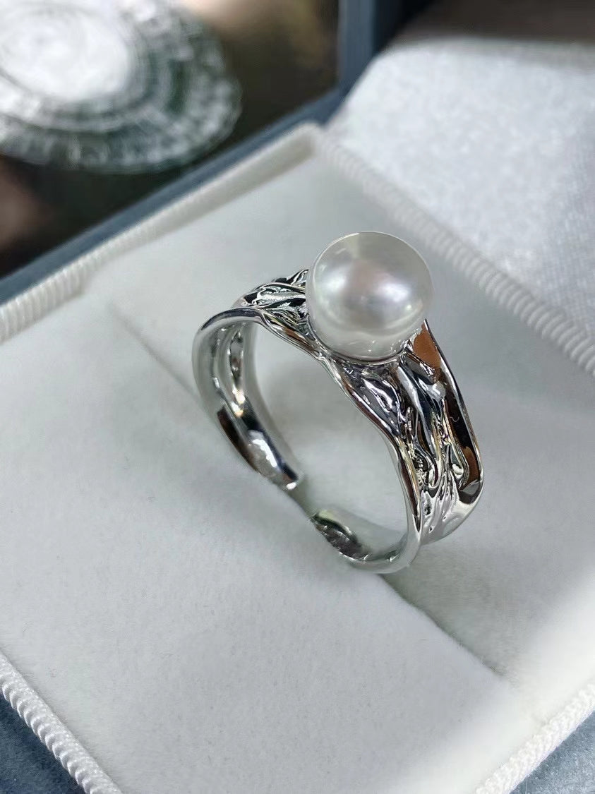 AAA2008 Freshwater pearl rings for festival party daily with verification Mather's day Christmas day Valentine's Day Gift