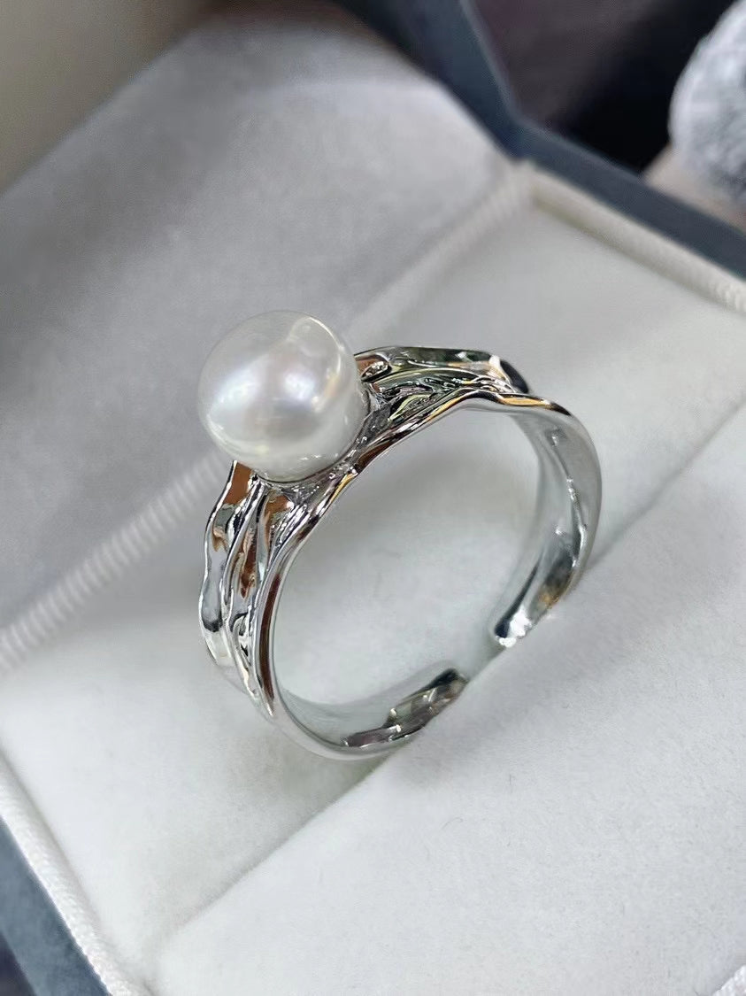 AAA2008 Freshwater pearl rings for festival party daily with verification Mather's day Christmas day Valentine's Day Gift