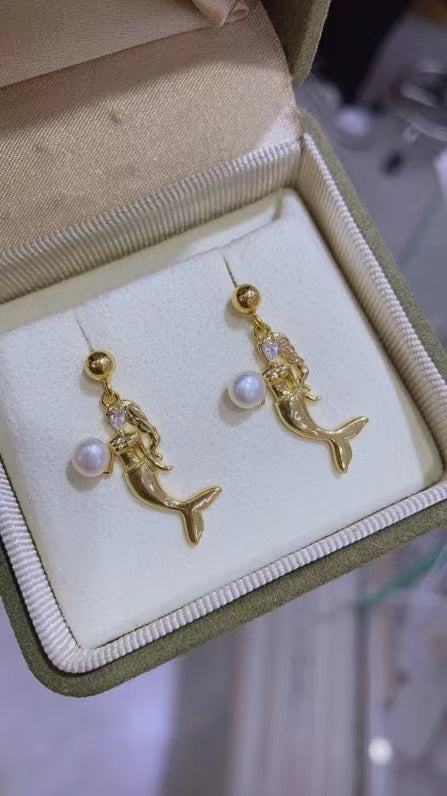 AAA2421 Freshwater Pearl Earrings for festival party daily with verification Mather's day Christmas day Valentine's Day Gift