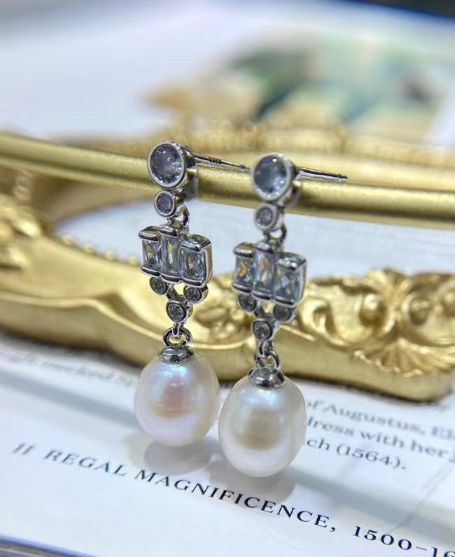 AAA2434 Freshwater Pearl Love Heart Earrings for festival party daily with verification Mather's day Christmas day Valentine's Day Gift