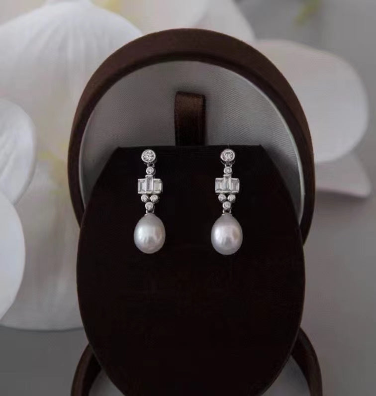 AAA2434 Freshwater Pearl Love Heart Earrings for festival party daily with verification Mather's day Christmas day Valentine's Day Gift