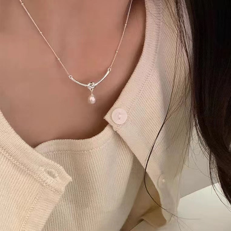 AAA2718 Freshwater Pearl Water Droplets Necklace for women Love Heart festival party daily with verification Mather's day Christmas day Valentine's Day Gift