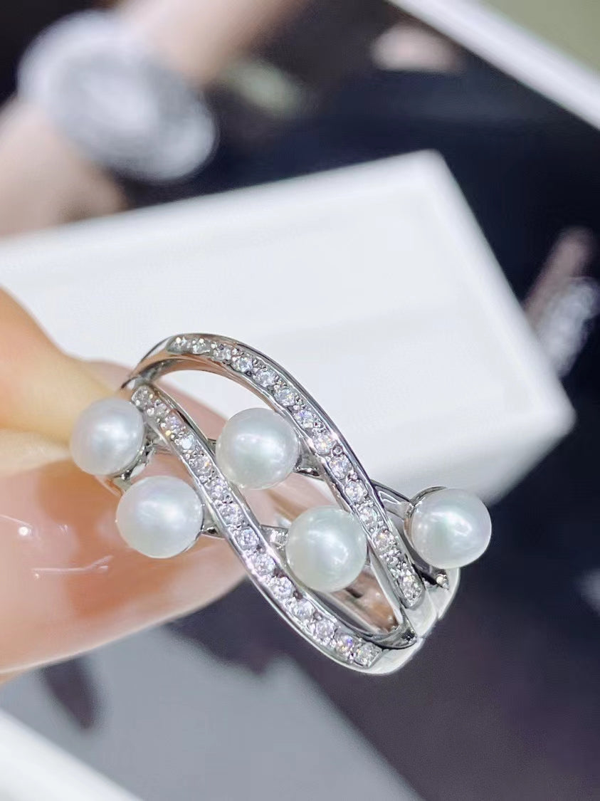 AAA2010 Freshwater pearl rings for festival party daily with verification Mather's day Christmas day Valentine's Day Gift