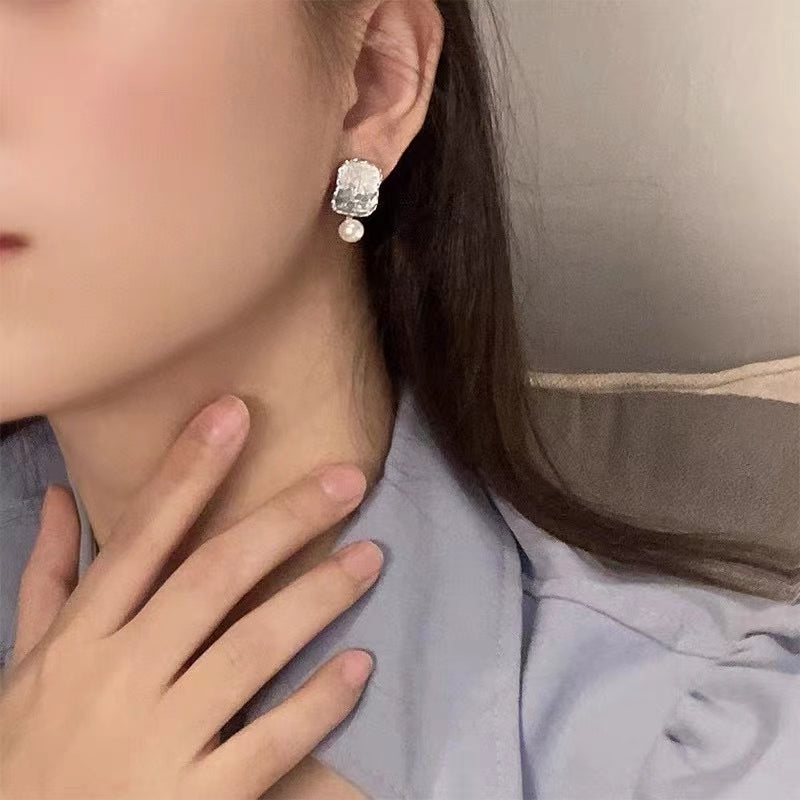 AAA2422 Freshwater Pearl Crystal Earrings for festival party daily with verification Mather's day Christmas day Valentine's Day Gift