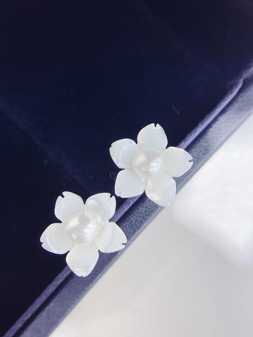 AAA2402 Freshwater Pearl Vivid Flower Earrings for festival party daily with verification Mather's day Christmas day Valentine's Day Gift