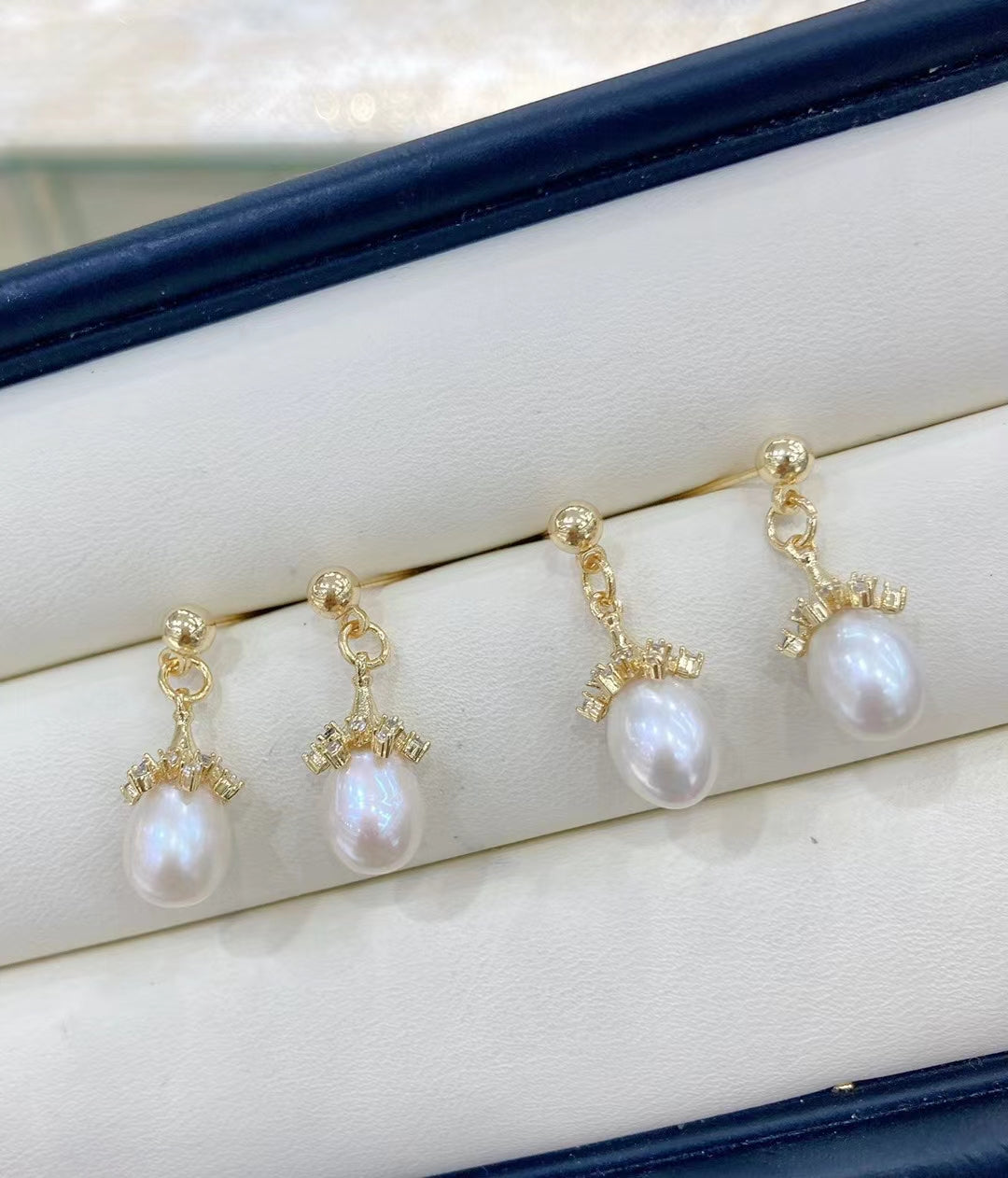 AAA2401 Freshwater Pearl Vivid Flower Earrings for festival party daily with verification Mather's day Christmas day Valentine's Day Gift